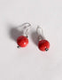 Blue Pottery Guccha Necklace With One Bead Earring (Red)